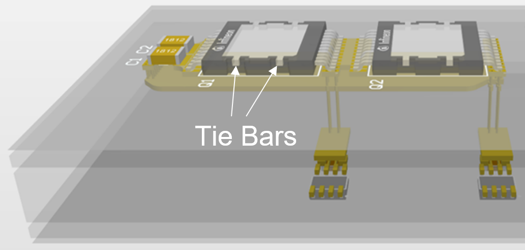 Example of the low inductive PCB Layout with a short gate loop