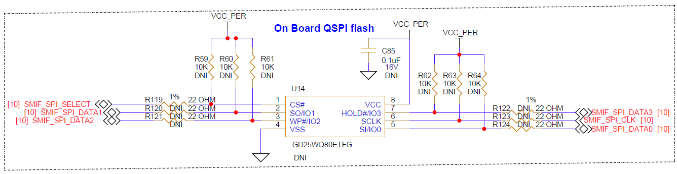SMIF memory interface in baseboard