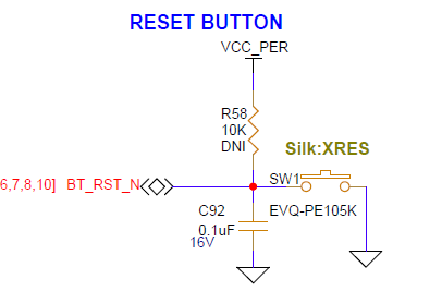 Reset button circuit in baseboard